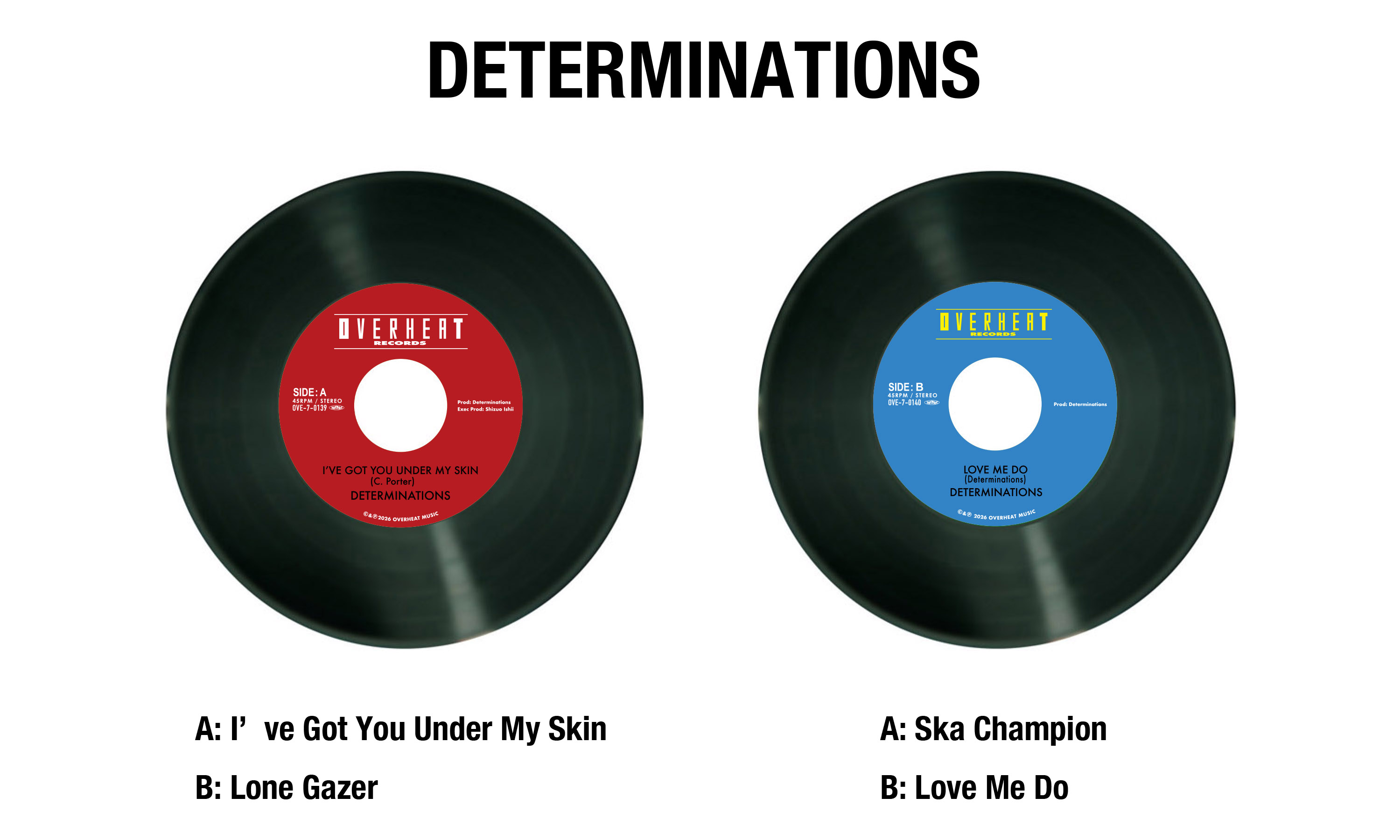 DETERMINATIONS 待望の初７インチ２枚同時発売！